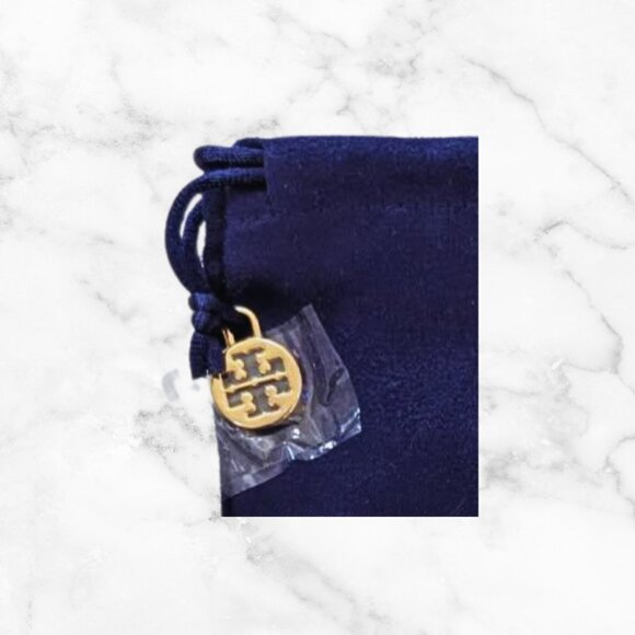 Set of 3 TORY BURCH Navy Blue Jewelry Dust Bags with Logo Charms - Picture 2 of 2